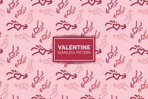 seamless pattern background of hearts with cute style in pink color vector