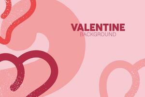 Background of hearts with grunge effect in vintage pink and red color vector