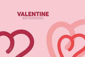 Background of hearts with grunge effect in vintage pink and red color vector