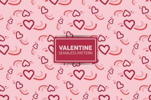 seamless pattern background of hearts with cute style in pink color vector