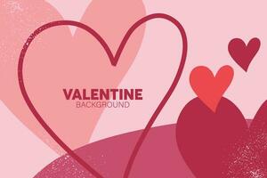 Background of hearts with grunge effect in vintage pink and red color vector