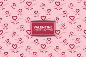 seamless pattern background of hearts with cute style in pink color vector