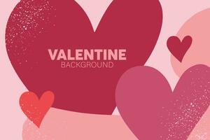 Background of hearts with grunge effect in vintage pink and red color vector