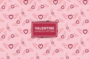 seamless pattern background of hearts with cute style in pink color vector