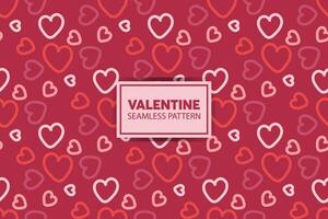 seamless pattern background of hearts with cute style in pink color vector