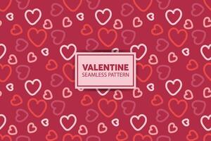 seamless pattern background of hearts with cute style in pink color vector