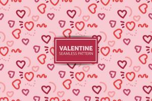 seamless pattern background of hearts with cute style in pink color vector