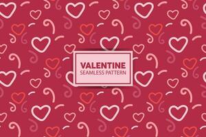 seamless pattern background of hearts with cute style in pink color vector