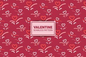 seamless pattern background of hearts with cute style in pink color vector