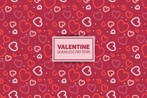 seamless pattern background of hearts with cute style in pink color vector