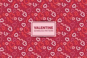 seamless pattern background of hearts with cute style in pink color vector