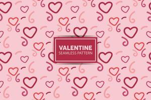 seamless pattern background of hearts with cute style in pink color vector