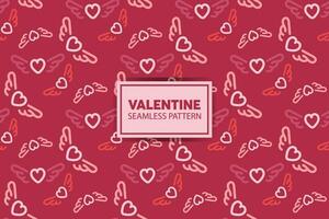 seamless pattern background of hearts with cute style in pink color vector