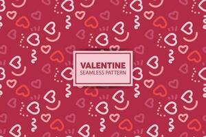 seamless pattern background of hearts with cute style in pink color vector