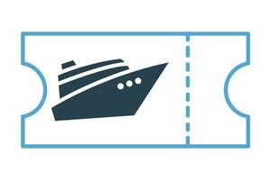 cruise ship ticket icon. icon related to  tickets for cruise travel. duotone icon style. element illustration vector