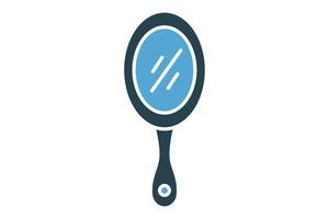 mirror icon. icon related to vanity and beauty reflection. solid icon style. element illustration vector