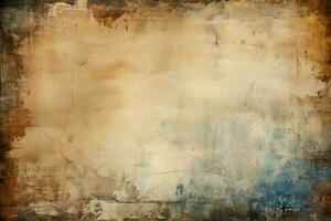 AI generated Vintage appeal Old paper texture with stains and scratches abstract background photo