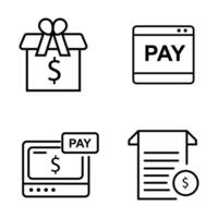 set of vector line purchasing concept icons