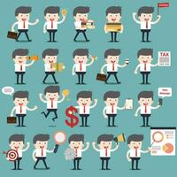 set of businessman activities vector