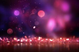 AI generated Ethereal glow abstract background with blurred purple pink light and bokeh photo