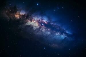 ai generado galáctico belleza estrellas y espacio polvo iluminar el lechoso camino foto