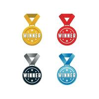 Medal icon isolated on white background, Winner symbol. Vector Illustration