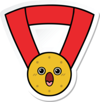 sticker of a cute cartoon gold medal png