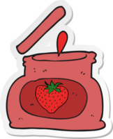 sticker of a cartoon popping jar of jam png