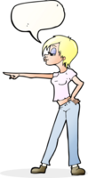 cartoon woman pointing with speech bubble png