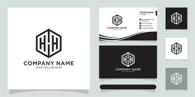 initial letter HHH, modern hexagon logo design with business card design. vector