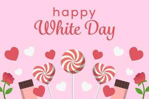 flat happy white day background illustration design vector