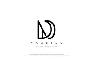 Initial Letter ND Logo or DN Logo Design Vector