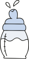 Schrullige handgezeichnete Cartoon-Baby-Milchflasche png