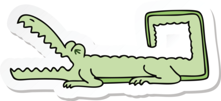 adesivo de um crocodilo de desenho animado desenhado à mão peculiar png