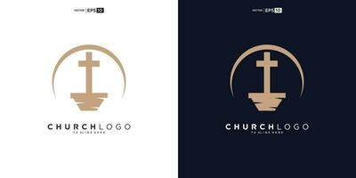 church logo design, inspiration church logo, christian logo symbol illustration. vector