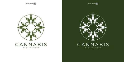 abstract marijuana, cannabis for cbd logo design vector