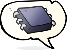 Freihändig gezeichneter Sprechblasen-Cartoon-Computerchip png