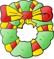 freehand drawn cartoon christmas wreath png