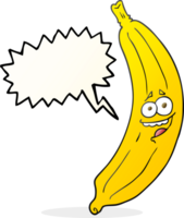 banana de desenho animado de bolha de fala desenhada à mão livre png