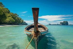 AI generated Thai escape Longtail boat trip in Krabi, a picturesque travel destination photo