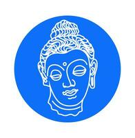 The lord buddha face illustration with line work vector