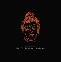 The Buddha pornima greetings with buddha face icon. vector