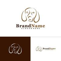 Dog Head Logo Vector Illustration Design. Creative Dog Logo Concepts Template