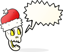 speech bubble cartoon christmas hat on skull png