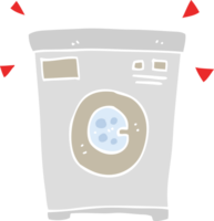 flat color illustration of a cartoon washing machine png