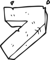 black and white cartoon stone number seven png