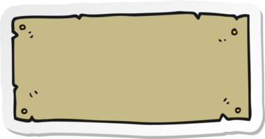 sticker of a cartoon blank sign png