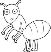 noir et blanc dessin animé fourmi png