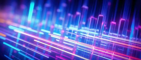 AI generated Mesmerizing interplay of neon bands. AI generative. photo