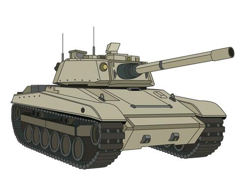 Main battle tank Coloring Page. Sand camouflage color. Armored fighting vehicle. Special military transport.